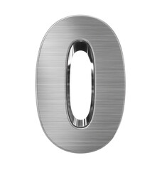 number 0 3d metal isolated on white - 3d rendering