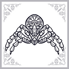 Spider zentangle arts isolated on white background