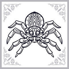 Spider zentangle arts isolated on white background