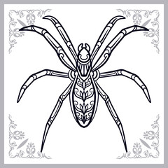 Spider zentangle arts isolated on white background