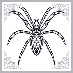 Spider zentangle arts isolated on white background