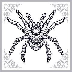 Spider zentangle arts isolated on white background