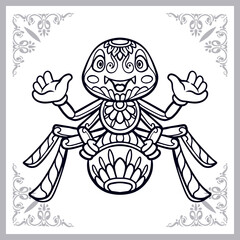 Spider zentangle arts isolated on white background