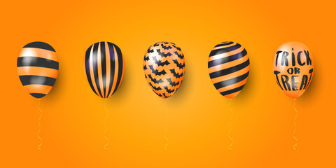 3D Element Halloween balloons. Happy halloween decotation.