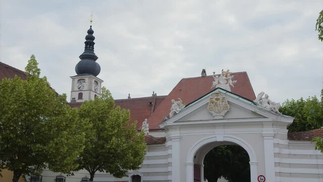 historic city center of Sankt Poelten capital of Lower Austria
