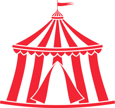 Circus tent icon. Carnival, festival, fair marquee logo. Funfair symbol. Vector illustration.