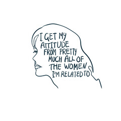 attitude girl power diversity vector concept saying lettering hand drawn shirt quote line art simple monochrome