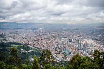 panoramic view of bogota downtown, colombia