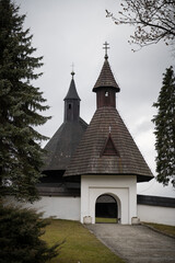 Fototapeta na wymiar Wooden articular church of All Saints from the mid-15th century, Tvrdosin, Slovakia. UNESCO world heritage site