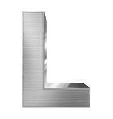 letter L 3d metal isolated on white - 3d rendering