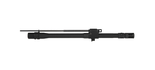 Spare interchangeable barrel for automatic carbine. Isolate on a white back.