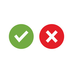 Obraz premium Check mark icon , Cross mark vector illustration. symbol for web site Computer and mobile vector.