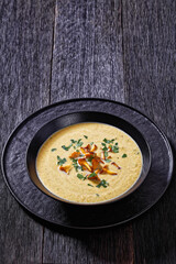 Kanttarellikeitto Finnish Chanterelle Soup in bowl