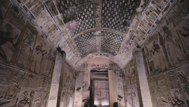 Ancient Temple Of Abydos Interior, Egypt