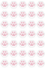 Pink cat paws pattern