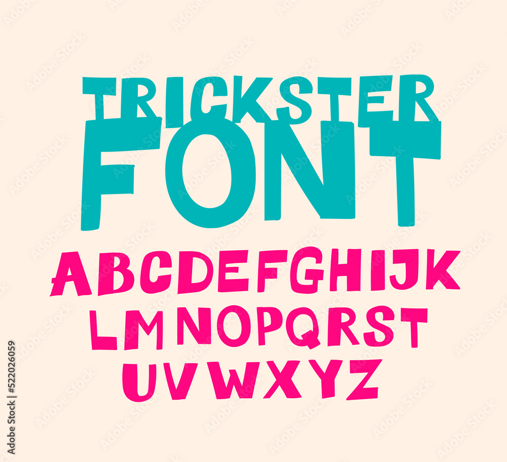 Fototapete usual display font for inscriptions. latin capital letters. alphabet for cheerful informal inscripti