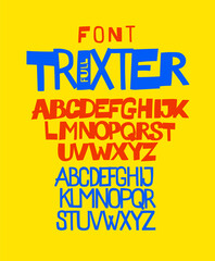 Usual display font for inscriptions. Latin capital letters. Alphabet for cheerful informal inscriptions. All letters are saved separately. Symbols for logos.