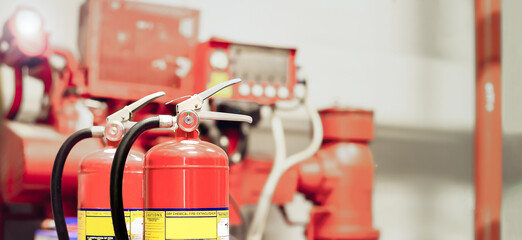 Fototapeta na wymiar fire extinguishers available in fire emergencies.