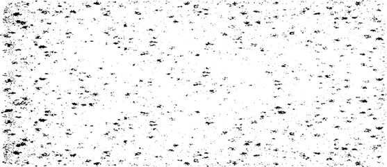 Small uneven spots and particles of debris. Abstract vector texture. Distressed background. Grunge snow and rain overlay with fine grains isolated on white background. Vector illustration. EPS10.