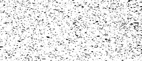 Small uneven spots and particles of debris. Abstract vector texture. Distressed background. Grunge snow and rain overlay with fine grains isolated on white background. Vector illustration. EPS10.