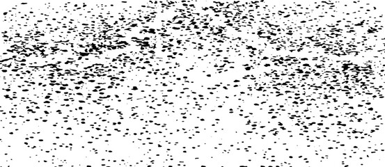 Small uneven spots and particles of debris. Abstract vector texture. Distressed background. Grunge snow and rain overlay with fine grains isolated on white background. Vector illustration. EPS10.