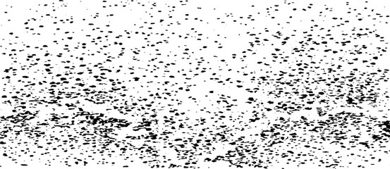 Small uneven spots and particles of debris. Abstract vector texture. Distressed background. Grunge snow and rain overlay with fine grains isolated on white background. Vector illustration. EPS10.