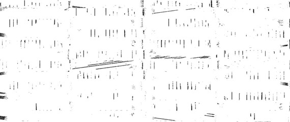 Fototapeta premium Monochrome texture composed of irregular graphic elements. Distressed uneven grunge background. Abstract vector illustration. Overlay for interesting effect and depth. Isolated on white background.