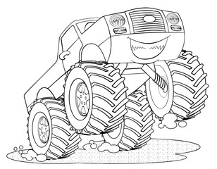 Cartoon monster truck for coloring page.  © Artur
