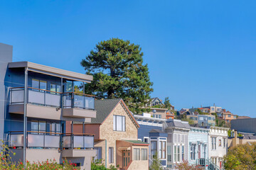 Fototapeta na wymiar Houses with different exterior in San Francisco, California