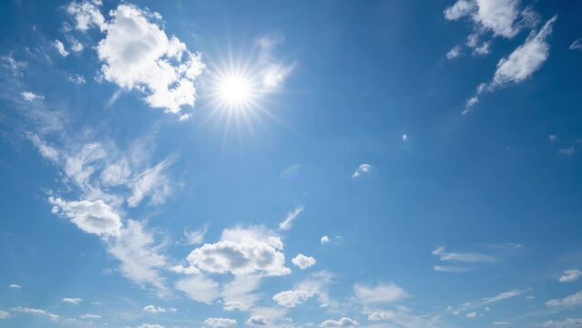 Beautiful Endless Clouds in the Daylight Skies Seamless. Looped 3d Animation Flying Above the Cumulus Clouds with 4k 4096 2304