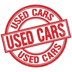 USED CARS written word on red stamp sign