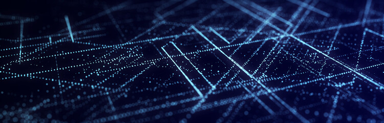 Future digital cyberspace. Sorting and analysis digital data. Technology matrix algorithm. Security storage data. 3d rendering.