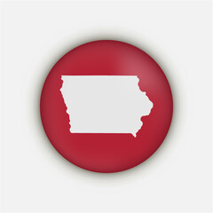 Iowa state circle map with shadow