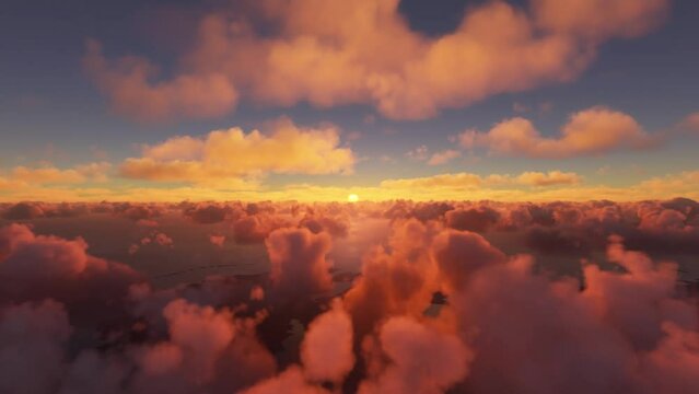 Aerial front view at sunset of Tahaa Island in Bora Bora, French Polynesia. France