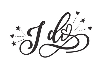 Bride team tribe typography wedding card. Lettering party quote in hand drawn style. Marriage invitation poster. Vector illustration