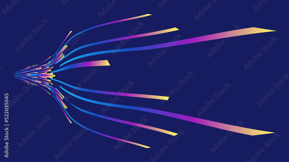 Poster ribbon background converging from right to left with one point
