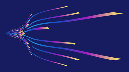 Ribbon background converging from right to left with one point