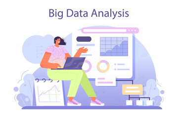 Fototapeta na wymiar Big data analytics concept. Big data based development of business strategy