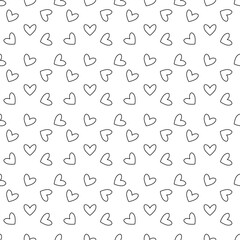 Seamless White And Black Heart Shaped Abstract Geometric Background Vector For Wallpaper Wrapping Background