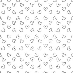 Seamless White And Black Heart Shaped Abstract Geometric Background Vector For Wallpaper Wrapping Background