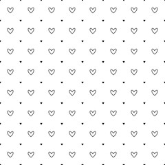 Seamless White And Black Heart Shaped Abstract Geometric Background Vector For Wallpaper Wrapping Background