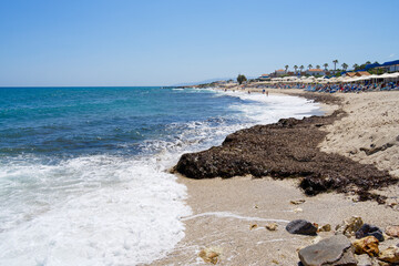 Blue skies over Anissaras beach, Crete..