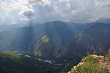 Obraz premium Beautiful mountain landscape of Dagestan, Russia