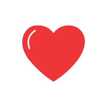 Vector heart flat icon, Love symbol vector illustration, red icon.