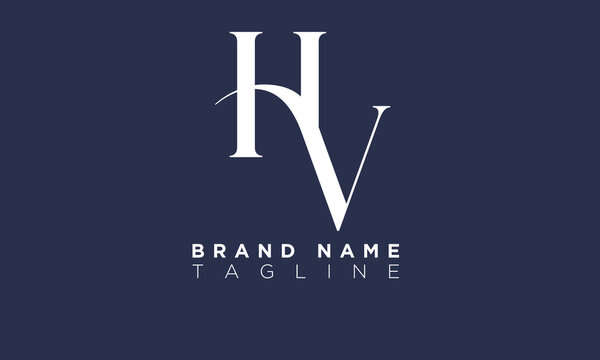 Alphabet letters Initials Monogram logo HV, VH, H and V