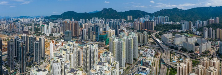 Plakat Aerial view of Hong Kong city