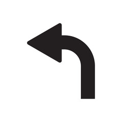 Illustration Turn Left Icon Symbol	
