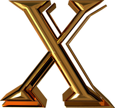 Roman numerals made of gold