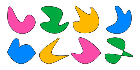 Colorful blots abstract elements shape set vector