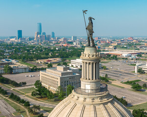Aerial View of Oklahoma City Capitol Building - obrazy, fototapety, plakaty